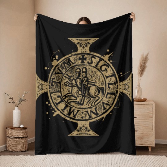 Vintage Knight Templar Knights Templar Throw Blankets
