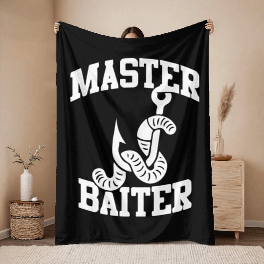 master baiter- fishing gift Throw Blankets