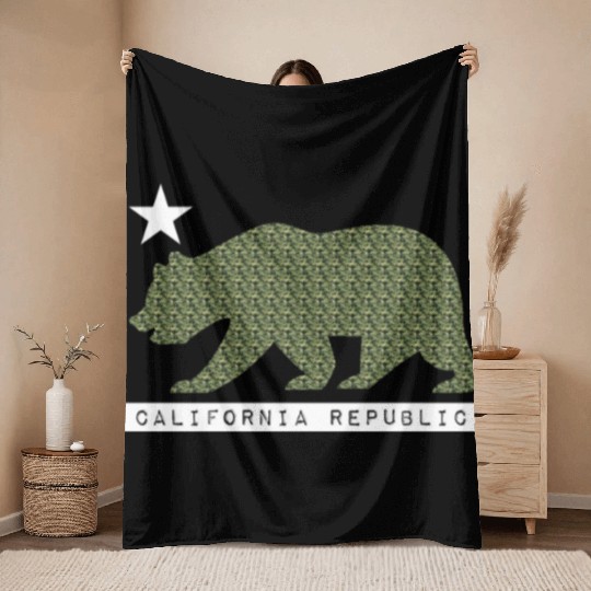 California Bear Throw Blankets