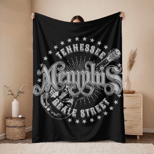 Memphis Tennessee Beale Street Throw Blankets
