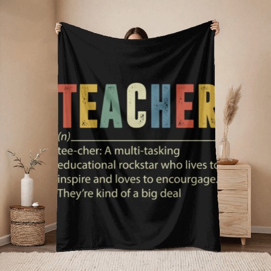 Teacher Multi tasking Educational Rockstar Throw Blankets