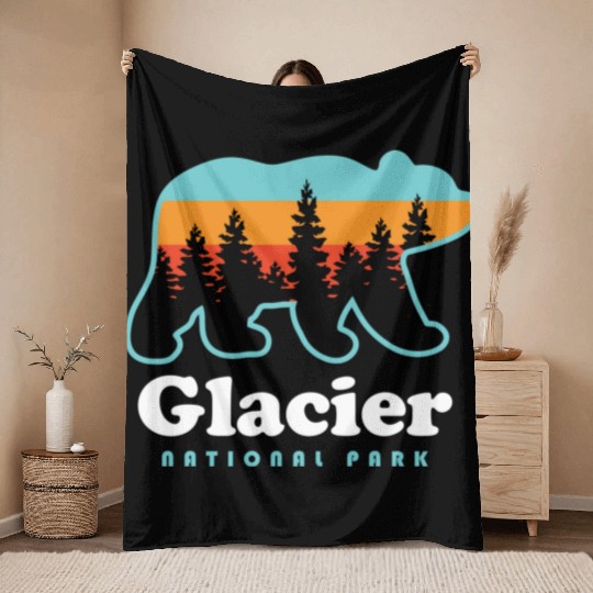 Glacier National Park Throw Blankets