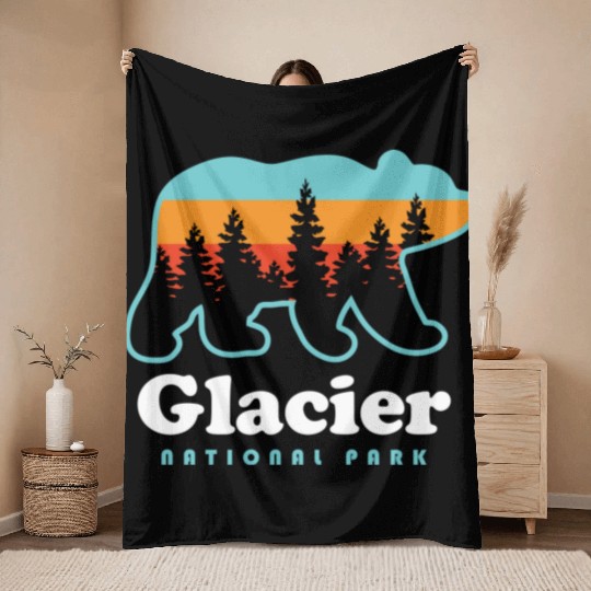 Glacier National Park Throw Blankets