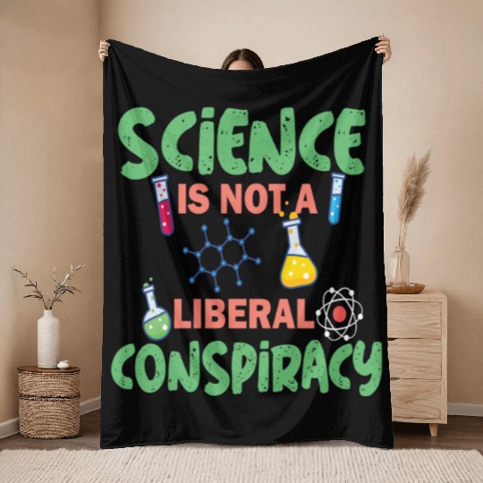 science not conspiracy science conspiracy Throw Blankets