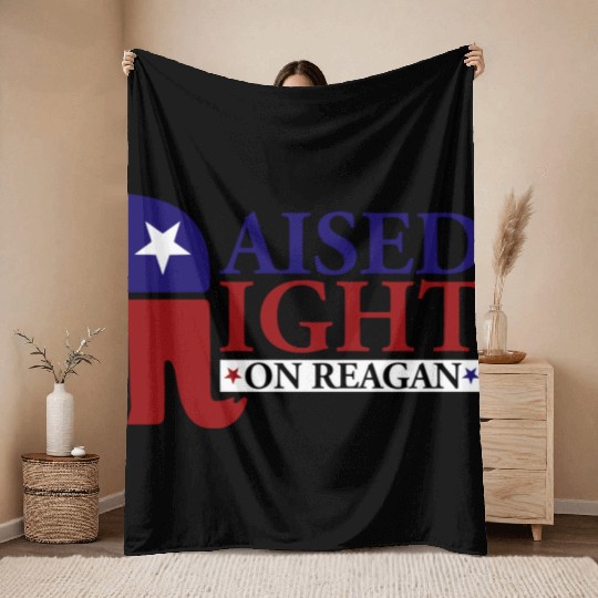 Raised Right On Reagan 80'S Nostalgia Throw Blankets