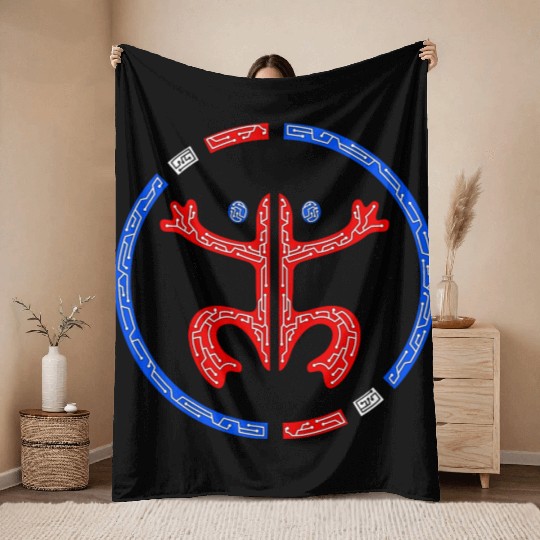 Puerto Rico Coqui Frog Taino Boricua Tech Style Throw Blankets