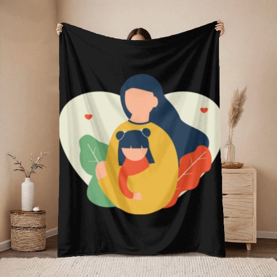 I Love You, Mama & Baby Throw Blankets, Mommy and Me Throw Blankets