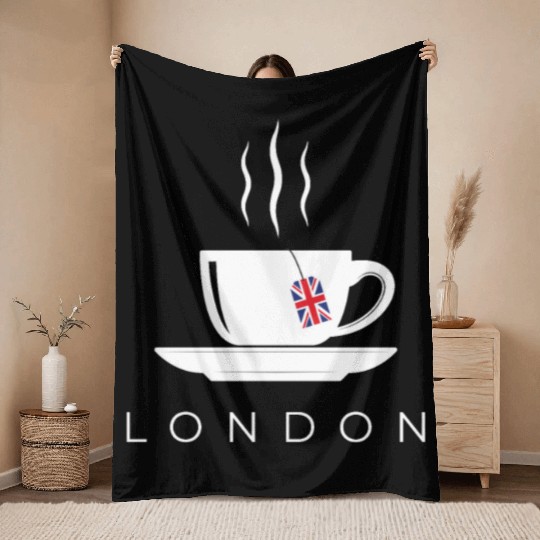London English Tea England Union Jack British Gift Throw Blankets