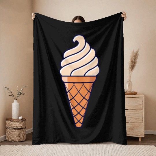 SOFT ICE CREAM ICE CUP WAFFLE ICE CREAM GIFT IDEA Throw Blankets
