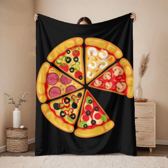 Pizza and Slice Dad and Son Matching Throw Blankets