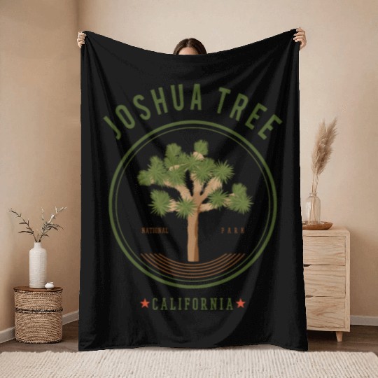 Joshua Tree National Park Throw Blankets California Trees