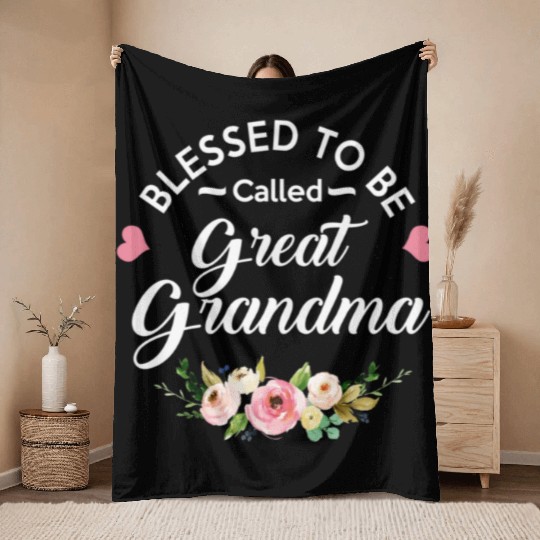 Blessed To Be Called Great Grandma New Grandma bir Throw Blankets