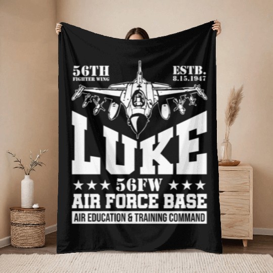 Luke Air Force Base USAF F35 Fighter Wing Throw Blankets