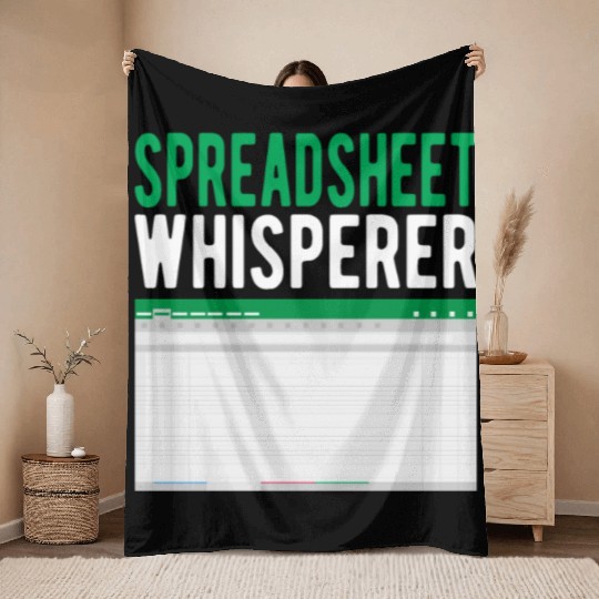 Spreadsheet Whisperer Excel Accounting Accountant Throw Blankets