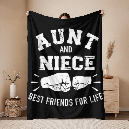 Aunt and niece friends for life Throw Blankets