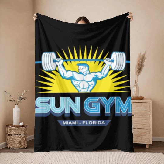 sun gym Throw Blankets