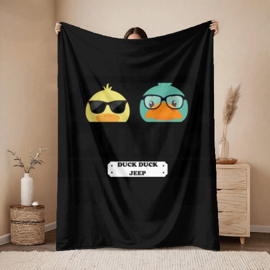 Duck Duck Jeep Throw Blankets