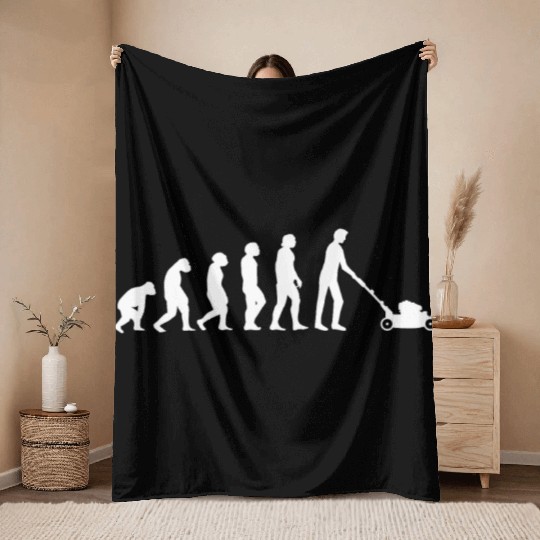 Gardener Lawn Mower Evolution Throw Blankets