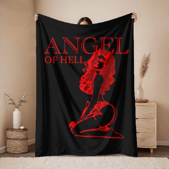 2reborn ANGEL devil girl sexy lingerie model red Throw Blankets