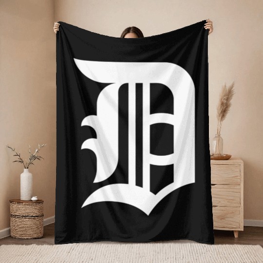 Detroit Baseball D Vintage Michigan Bengal Tiger R Throw Blankets