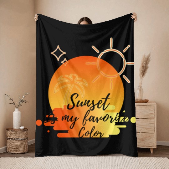 Sunset Is My Favorite Color Throw Blankets