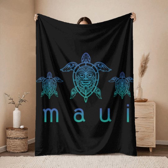 Maui Turtle Hawaii Maui Honolulu Aloha Hula Gift Throw Blankets