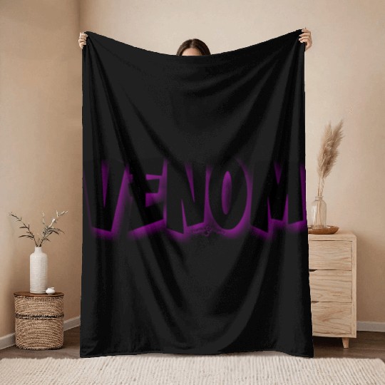 Venom | Neon Hot Pink Shadow Throw Blankets