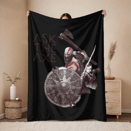 God Of War Ask The Axe Throw Blankets