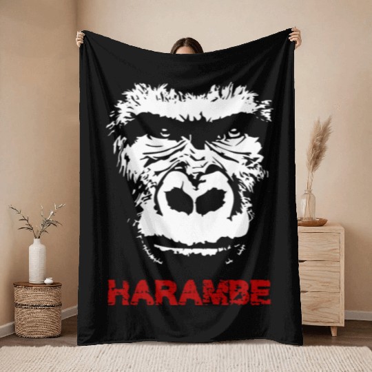 Harambe Throw Blankets