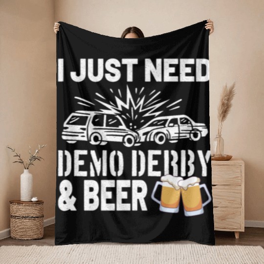 Demolition Derby Demo Derby Dirt Track Gift Idea Throw Blankets