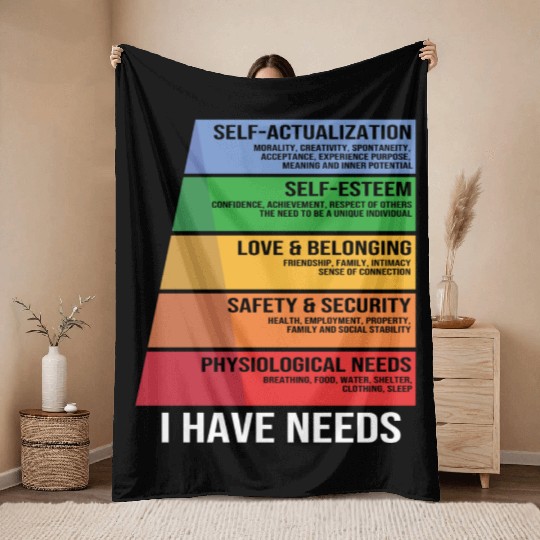 Funny Psychology Psychologist Hierarchy Of Needs Throw Blankets