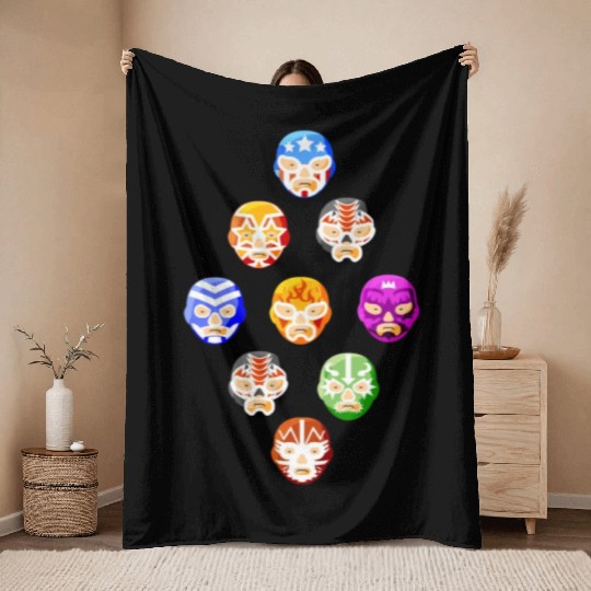 lucha libre, lucha libre mexican wrestling, Throw Blankets