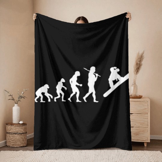 Evolution Snowboarding Throw Blankets