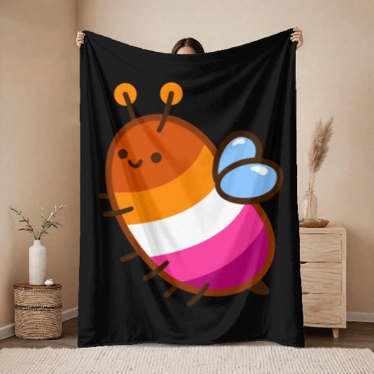 les-bee-an lesbian bee Throw Blankets