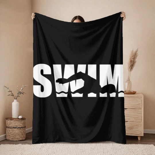 Swim Swimmer Throw Blankets