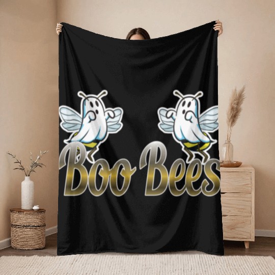 Boo Bees funny ambiguous gift Throw Blankets