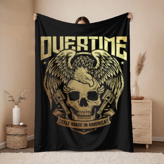 OVER TIME MECANO SELF MADE IN AMERICA Throw Blankets