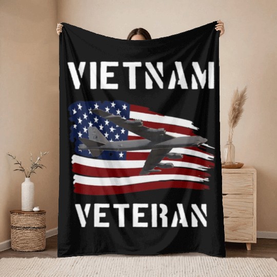 Vietnam Veteran B52 Stratofortress Bomber Plane Us Throw Blankets