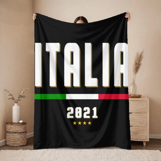 italia Soccer Jersey 2021 - italian Football Throw Blankets