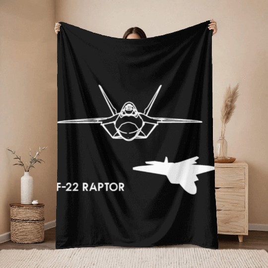 Lockheed Martin F-22 Raptor Throw Blankets