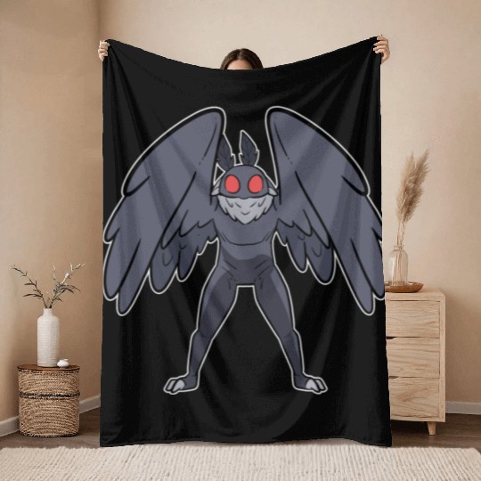 Mothman Mythical Creatures Folklore Cryptid Throw Blankets
