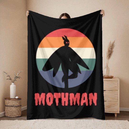 Mothman Throw Blankets