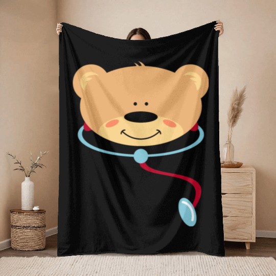 Teddybear Doctor Throw Blankets