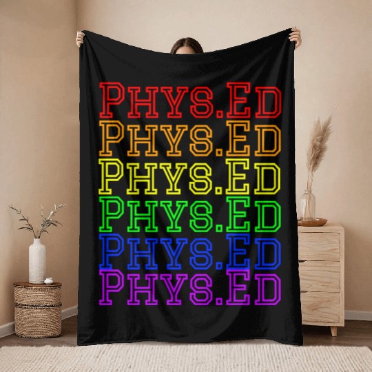 Physical Education Teacher- Rainbow Phys.Ed Throw Blankets