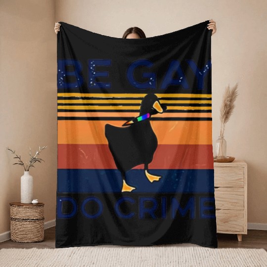 Duck BGD crime Throw Blankets