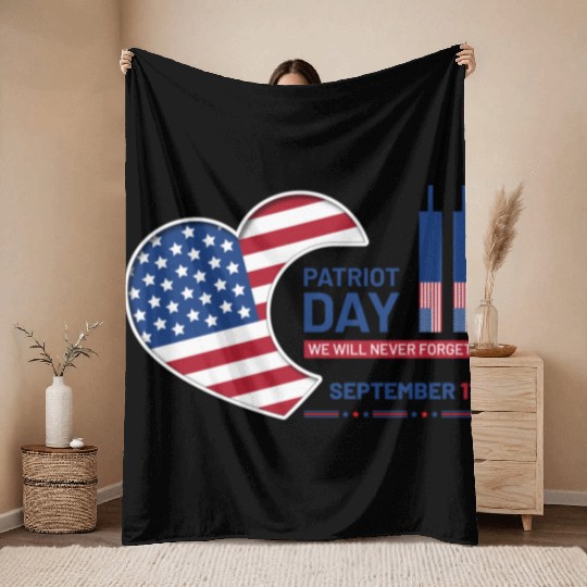 Patriot Day 9 11 USA Throw Blankets