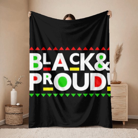 Black and Proud Throw Blankets