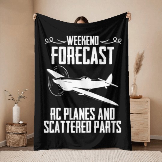 Weekend Forecast RC Planes And Scattered Parts Throw Blankets