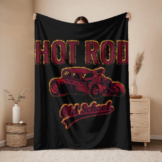 hot rod Throw Blankets