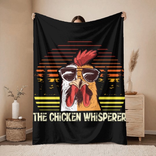 The Chicken Whisperer Funny Chicken Farmer Throw Blankets